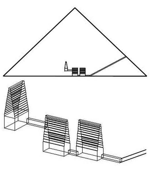 Рис. 25. Схема внутренних камер Красной пирамиды
