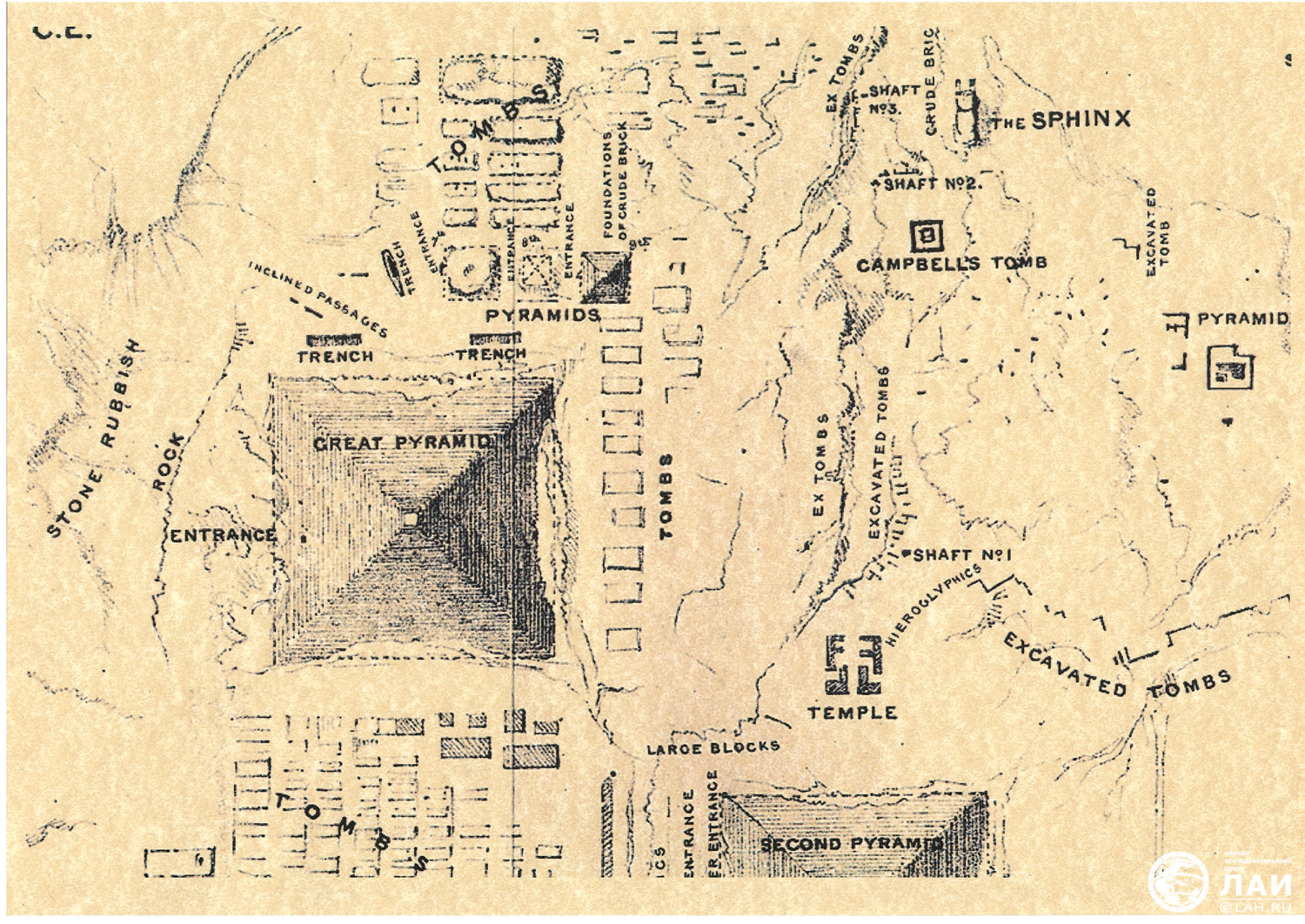 Шахта Осириса и пирамиды плато Гиза
